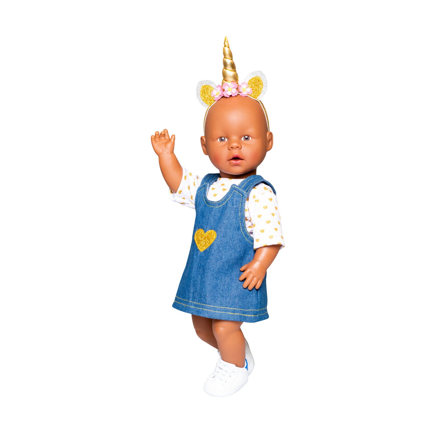 Robe de poupée HELSS avec T-shirt doré, 35-45 cm