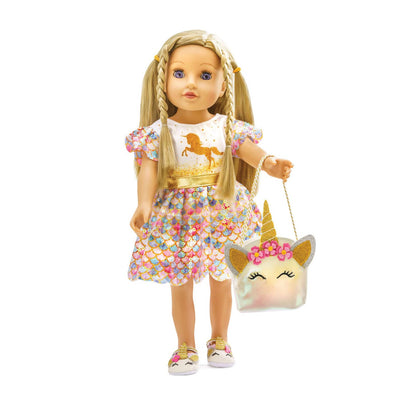 Robe de poupée Unicorn Goldy, 28-35 cm