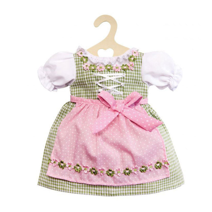 Robe de poupée Heless verte et rose, 28-33 cm