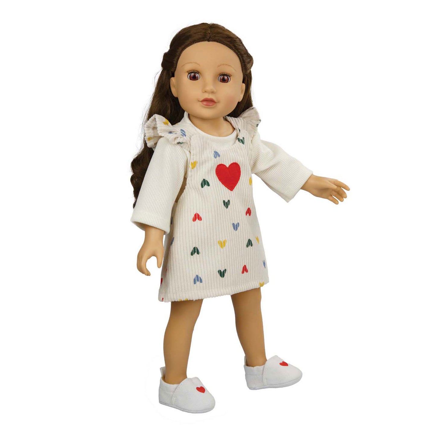 Pantoffel d'Heless Doll avec cœur, 38-45 cm
