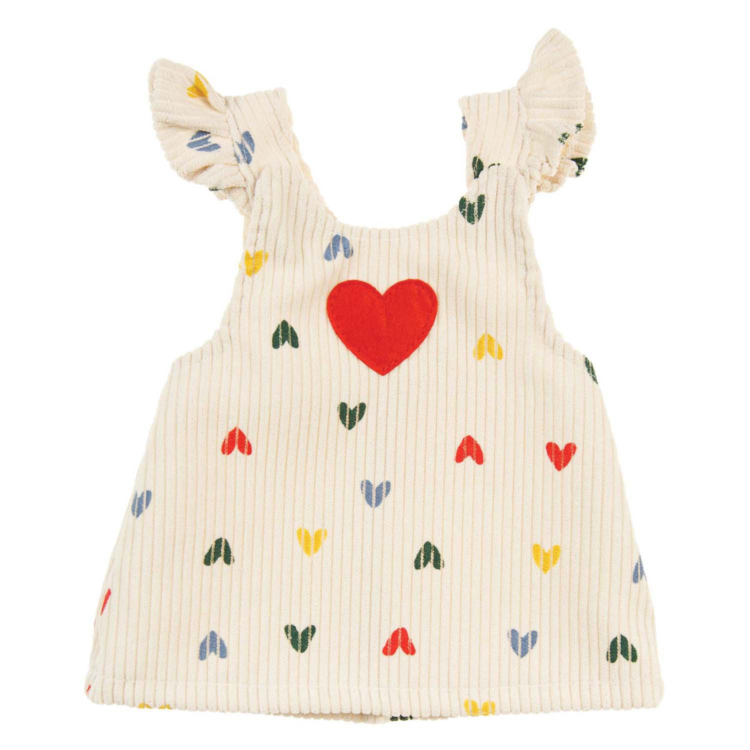 HELSS DOLLS RIB VELVET Robe Heart Confetti, 28-35 cm