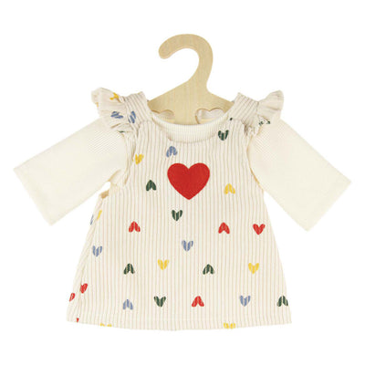 HELSS DOLLS RIB VELVET Robe Hartjes Confetti, 35-45 cm