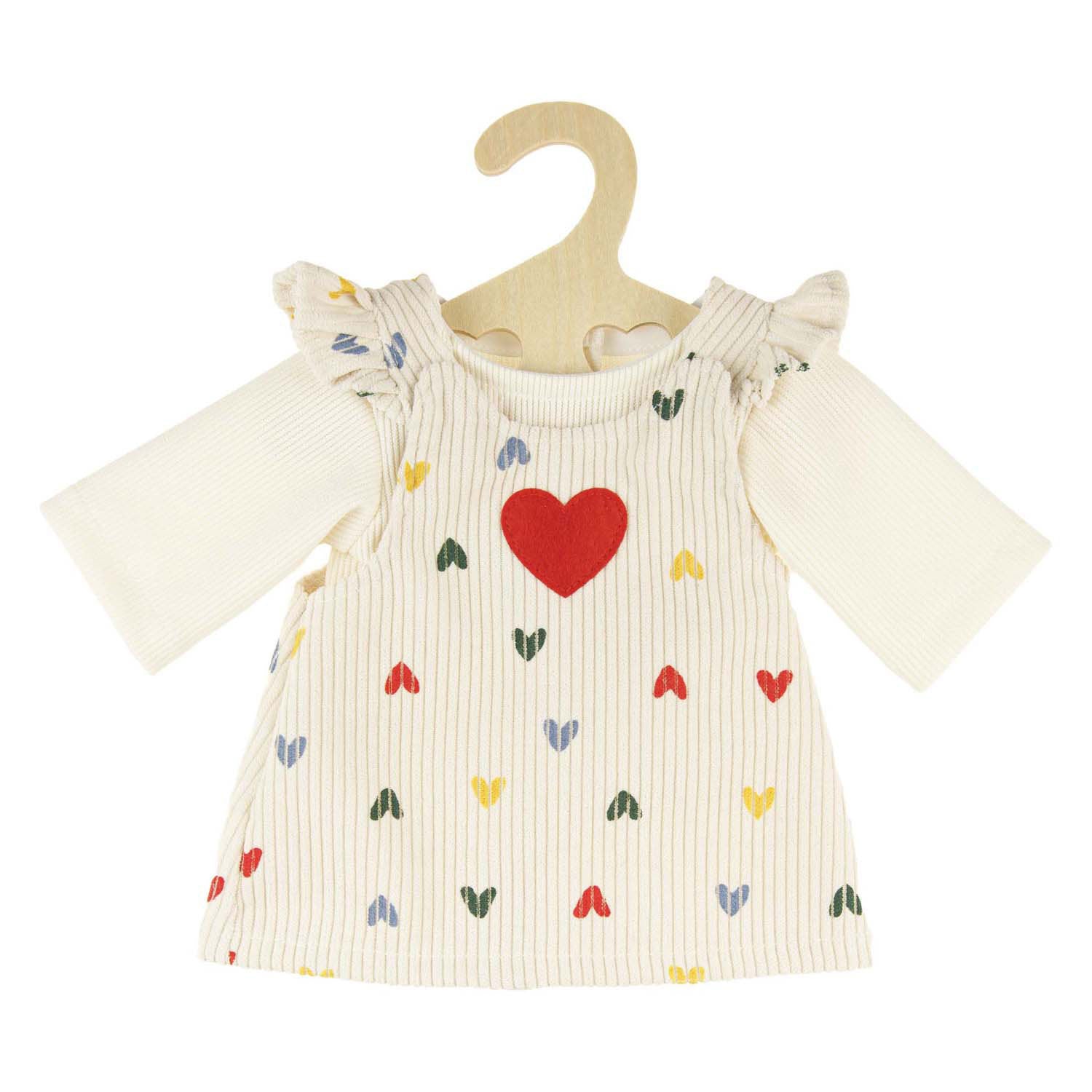 HELSS DOLLS RIB VELVET Robe Hartjes Confetti, 35-45 cm