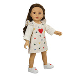 Pantoffel d'Heless Doll avec cœur, 30-34 cm