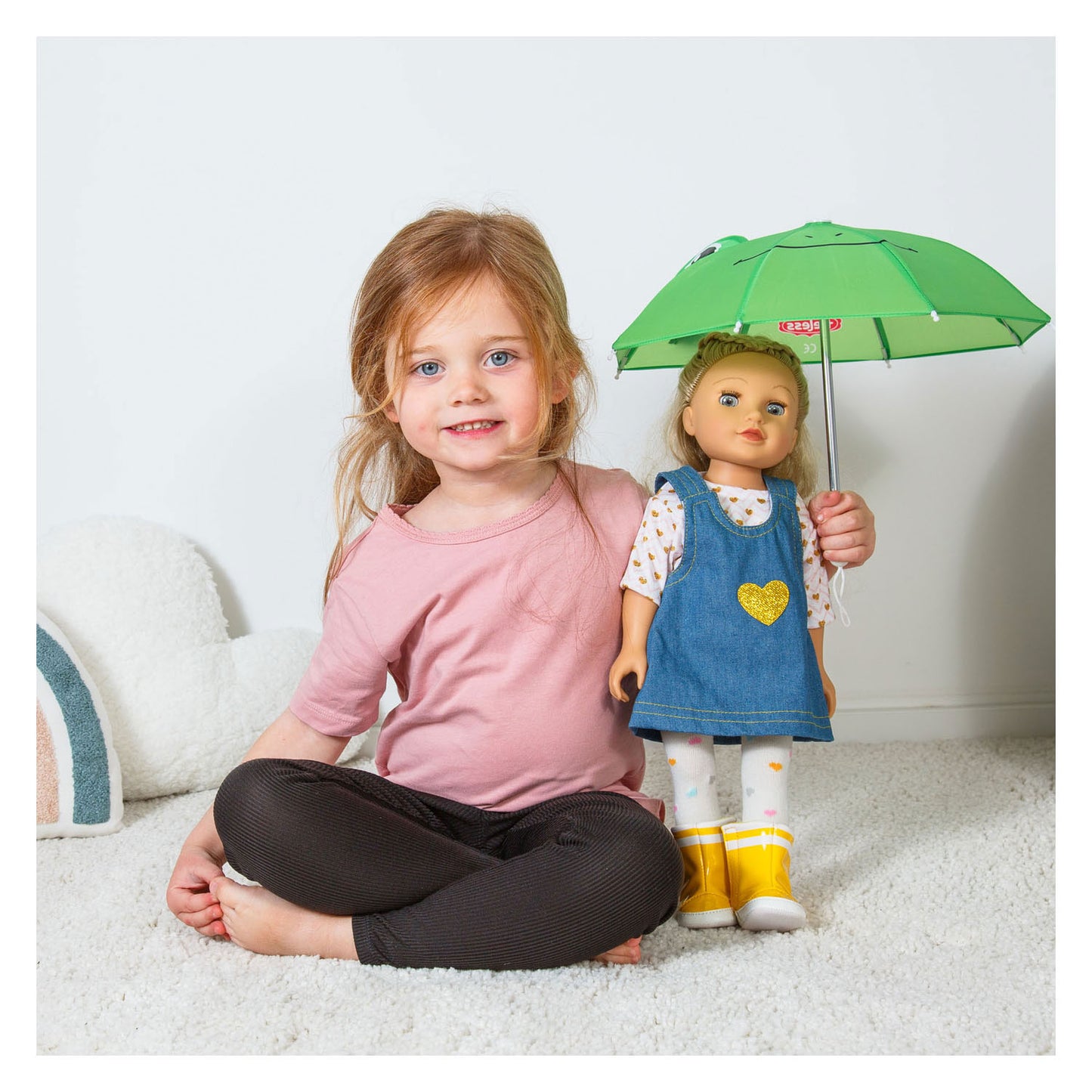 Heless poupée parapluie grenouille carlo - 32x16cm