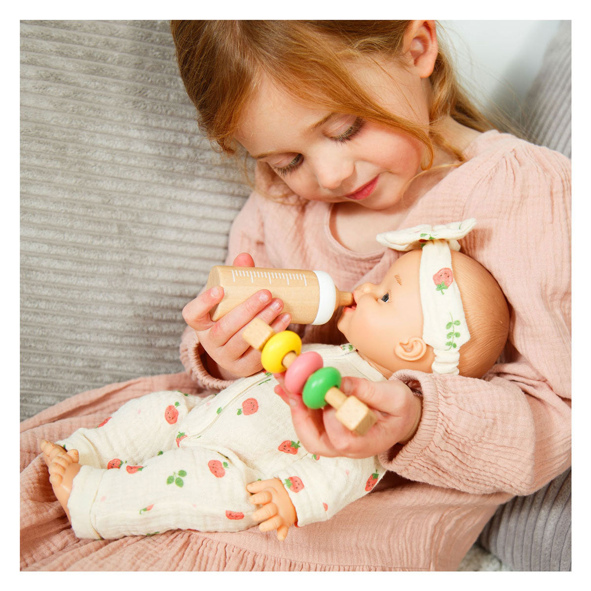 Heless poupée en bois bébé set mouton - 3 pcs.