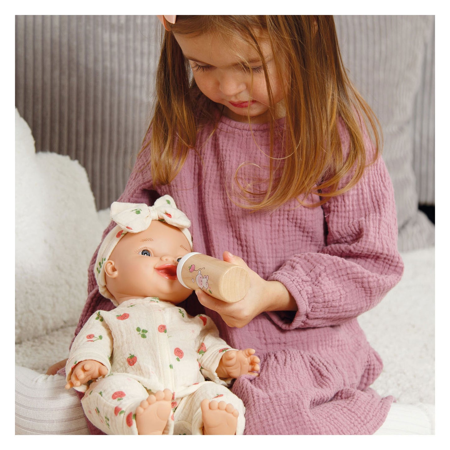 Heless poupée en bois bébé set mouton - 3 pcs.