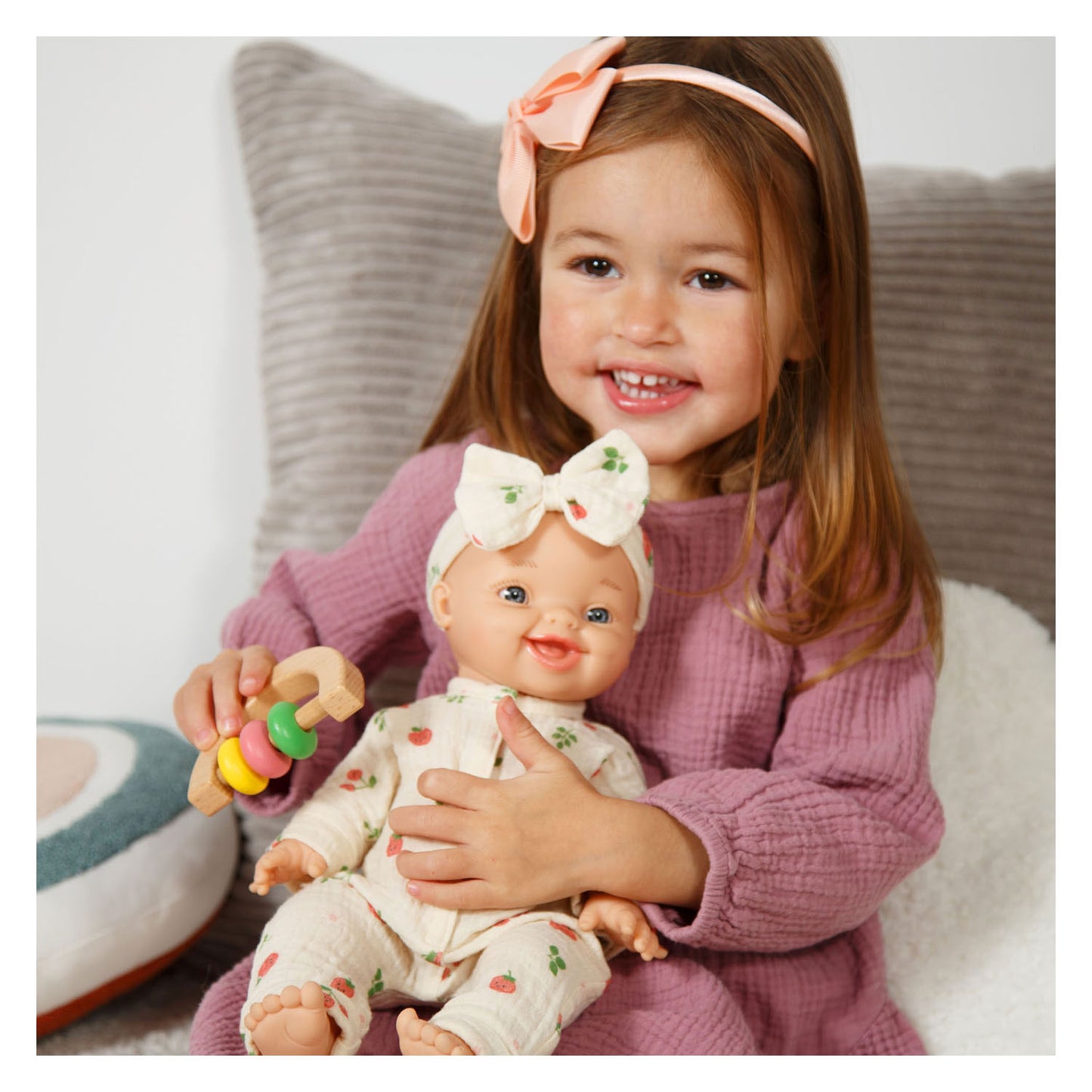 Heless poupée en bois bébé set mouton - 3 pcs.