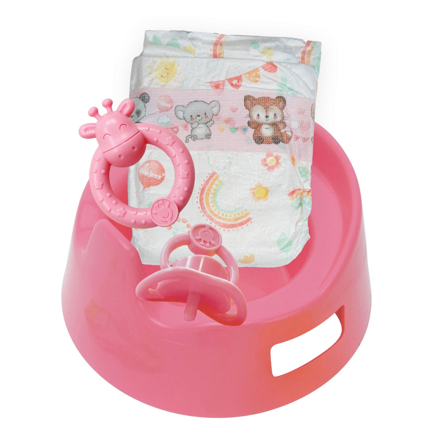 Pot de poupée Heless avec accessoires rose - 15cm