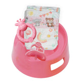 Pot de poupée Heless avec accessoires rose - 15cm - afbeelding 1