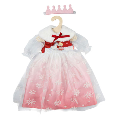 Robe de poupée Heless princesse d'hiver lumi avec couronne et cape - taille 28-35 cm
