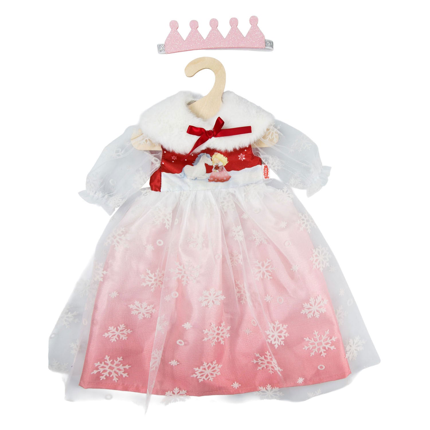 Robe de poupée Heless princesse d'hiver lumi avec couronne et cape - taille 35-45 cm