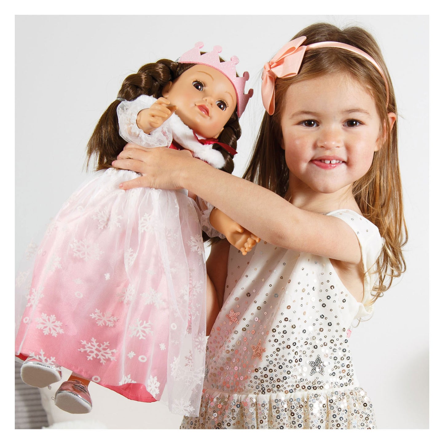 Robe de poupée Heless princesse d'hiver lumi avec couronne et cape - taille 35-45 cm