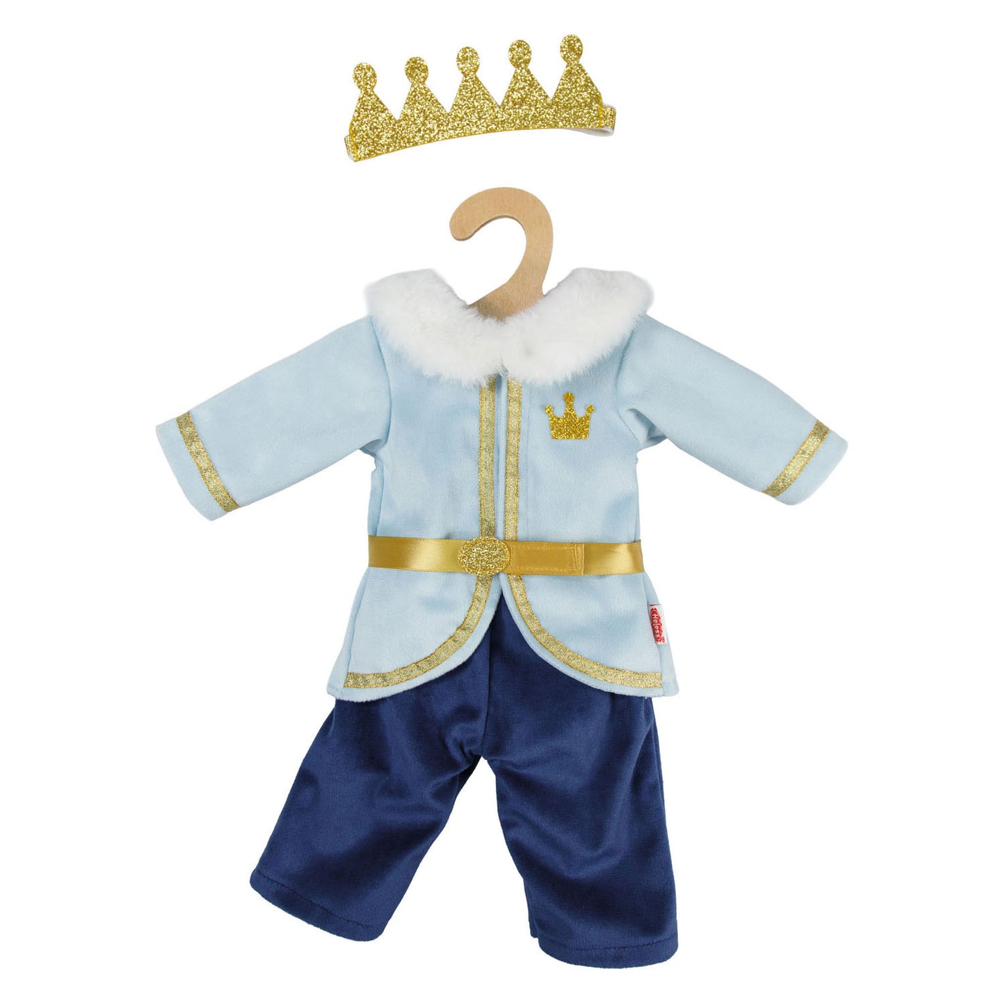 Tenue de poupée Heless hiver prince Luka avec couronne et collier - taille 35-45 cm