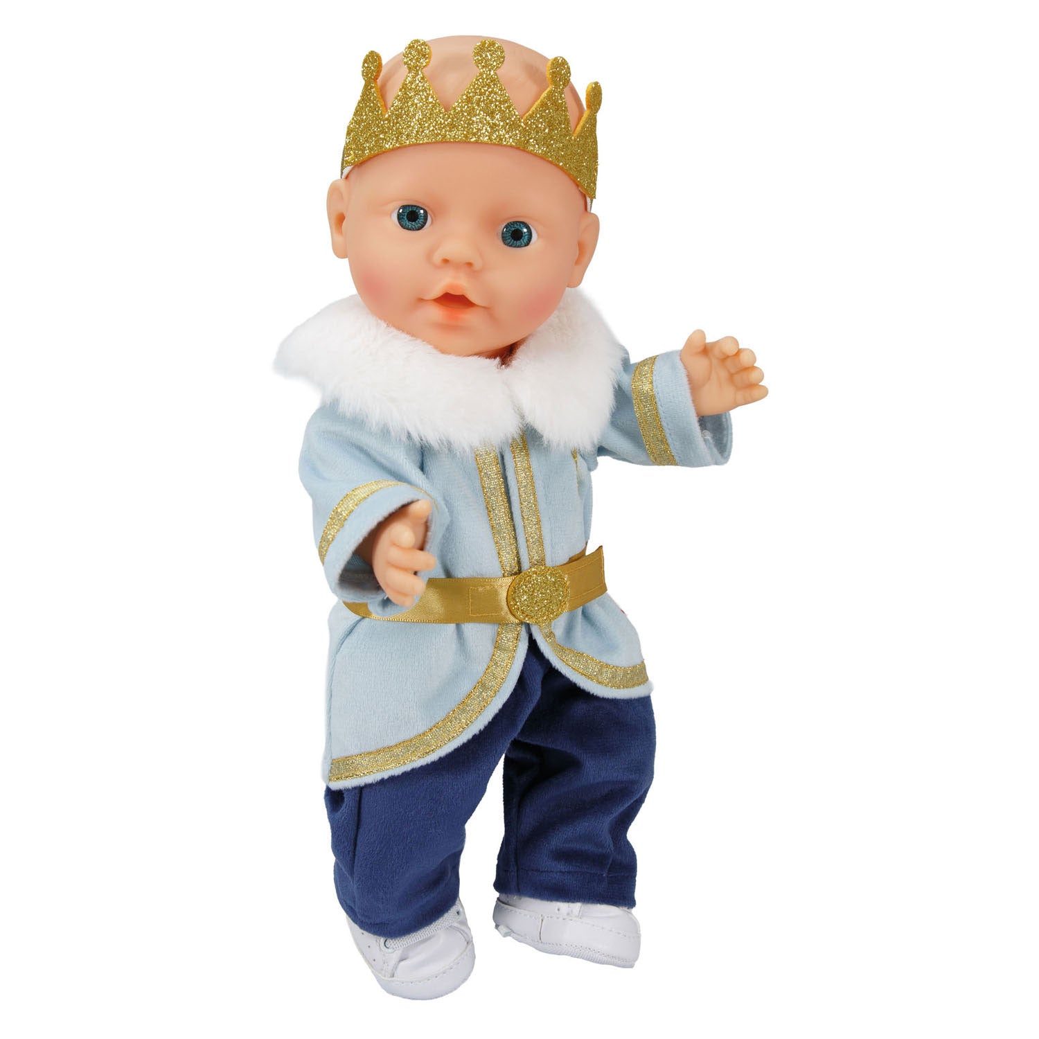 Tenue de poupée Heless hiver prince Luka avec couronne et collier - taille 35-45 cm