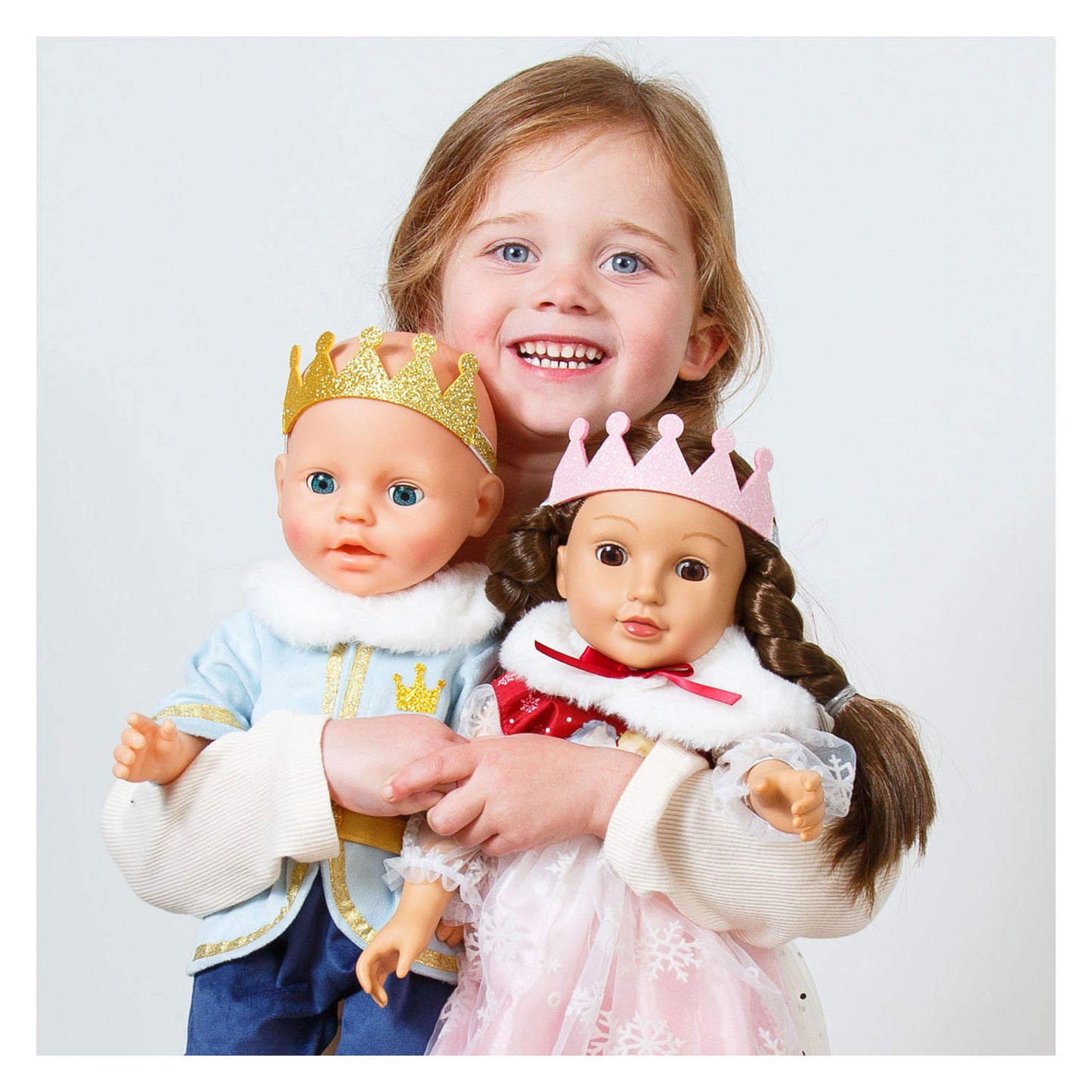 Tenue de poupée Heless hiver prince Luka avec couronne et collier - taille 35-45 cm