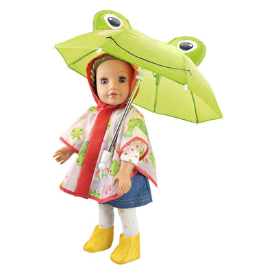 Combinaison de pluie Heless pour poupées avec imperméable, parapluie et bottes - taille 28-35 cm
