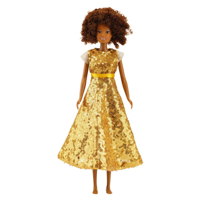 Robe à paillettes Heless goldstar pour poupées mannequins - 29cm