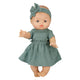 Poupon fille Heless avec robe verte - 34cm