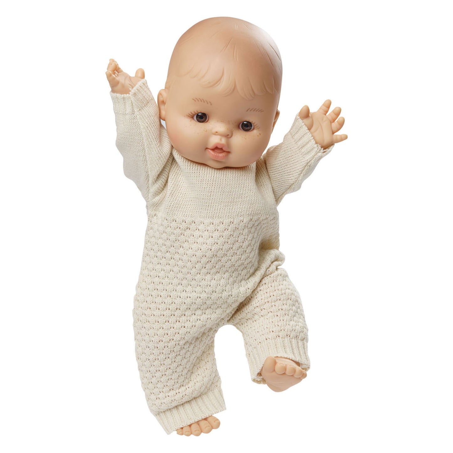 Poupée bébé fille Heless avec barboteuse tricotée - 34 cm
