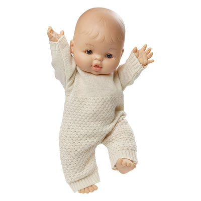 Poupée bébé fille Heless avec barboteuse tricotée - 34 cm