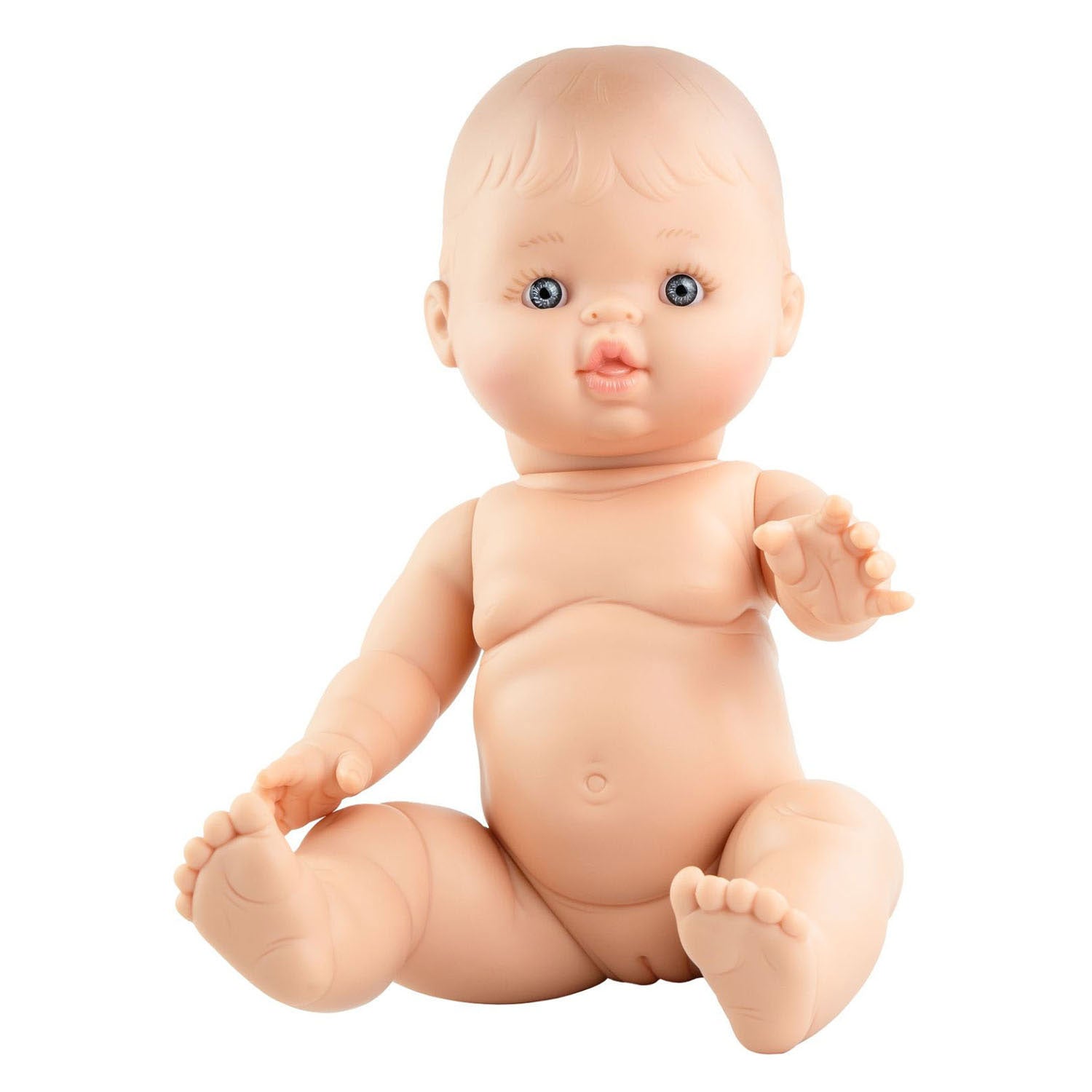 Poupée bébé fille Heless avec barboteuse tricotée - 34 cm