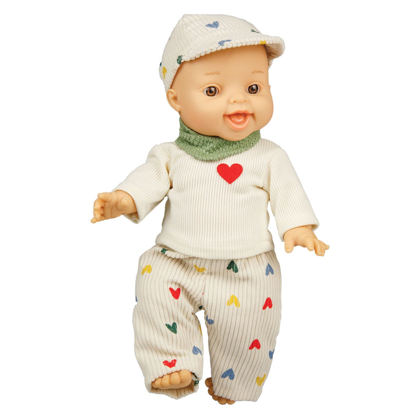 Poupée bébé garçon Heless avec tenue en velours côtelé - 34cm