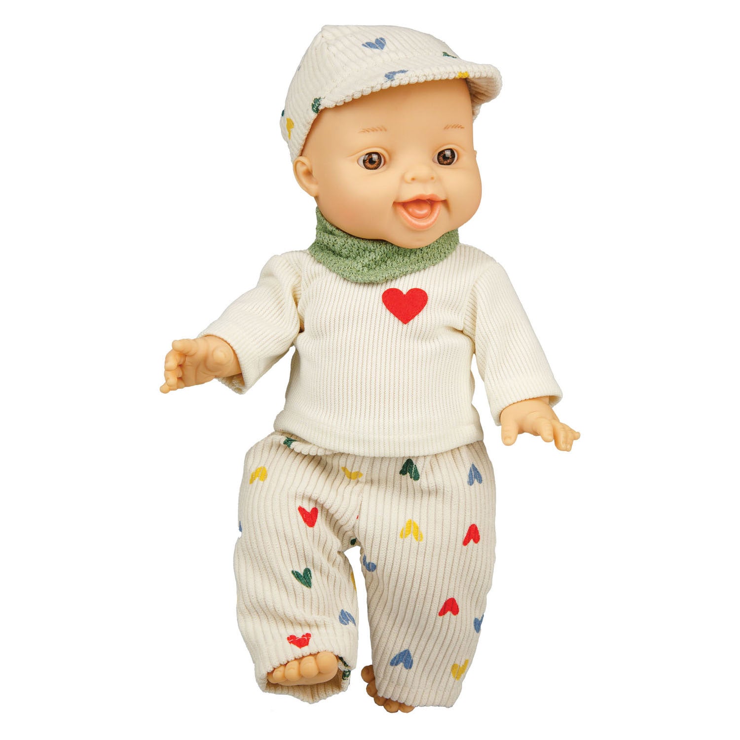 Poupée bébé garçon Heless avec tenue en velours côtelé - 34cm