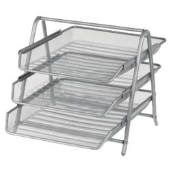 Corbeille à courrier 3 pièces Office Depot 278x257x335mm argent