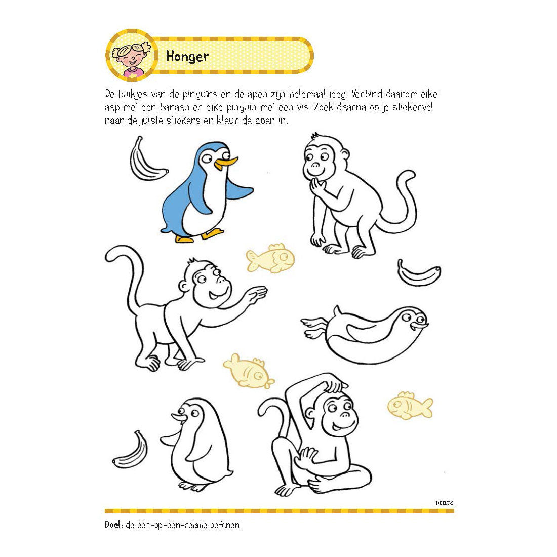 Livre d'exercices deltas avec des autocollants pour les premiers jeux (5-6 ans)