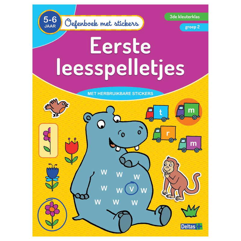 Livre d'exercices deltas avec les premiers jeux de lecture des autocollants (5-6 ans)