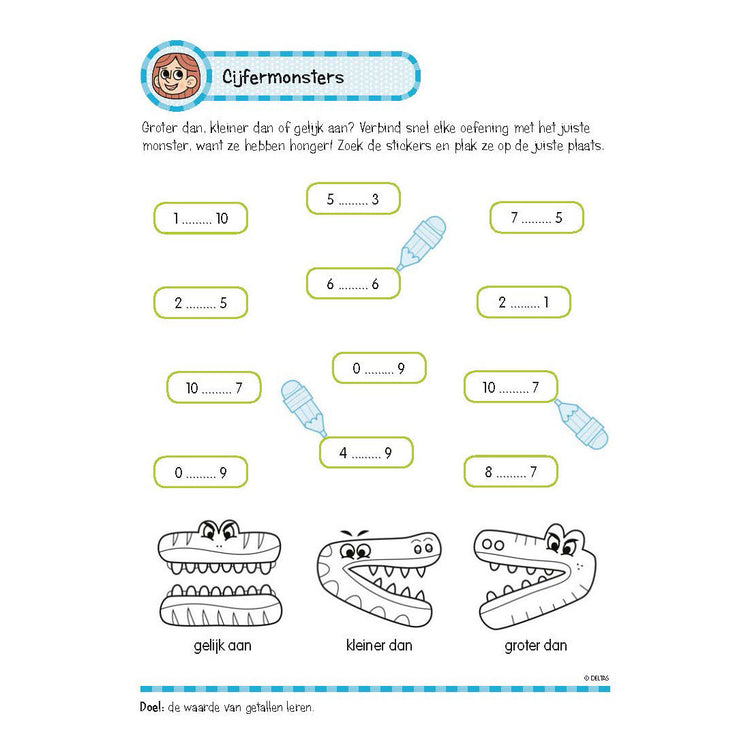 Livre d'exercices deltas avec autocollants beaux exercices de calcul (6-7 ans)