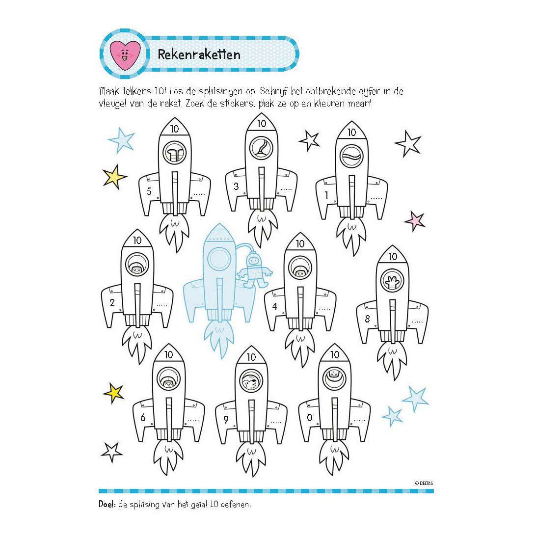 Livre d'exercices deltas avec autocollants beaux exercices de calcul (6-7 ans)