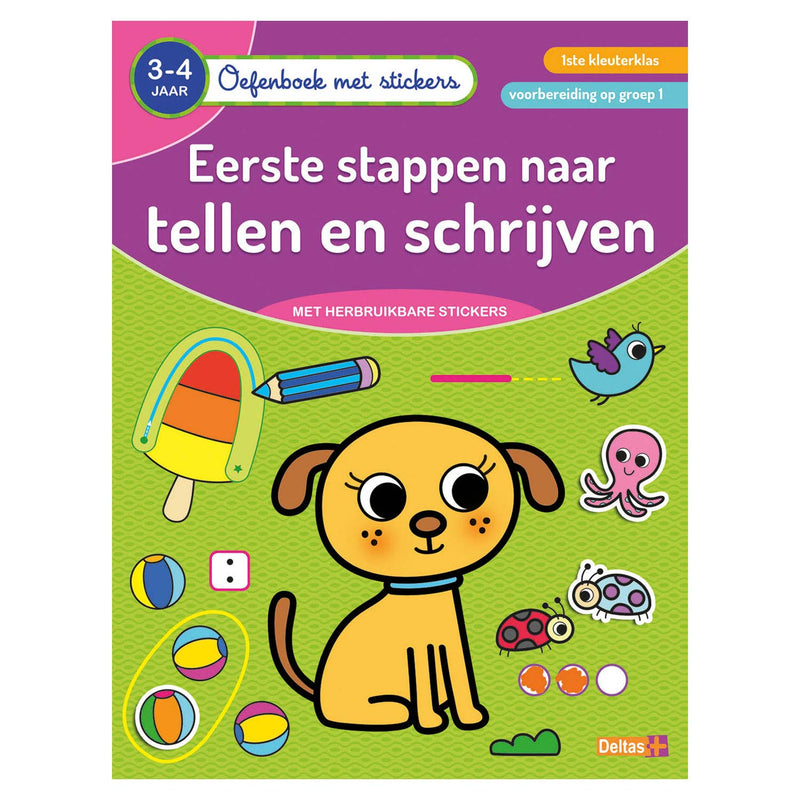 Livre d'exercices deltas avec des autocollants comptant et écriture (3-4 ans)