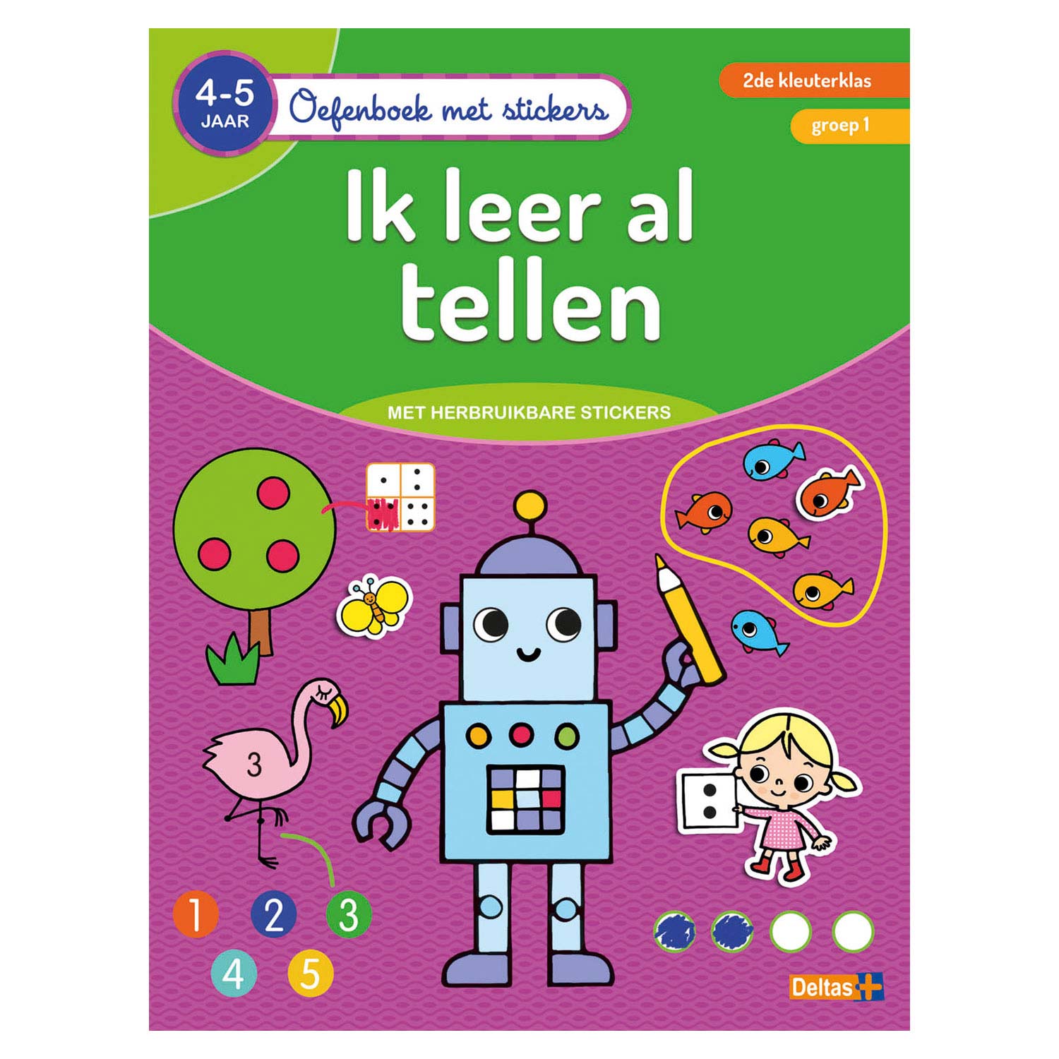 Livre d'exercices deltas avec des autocollants J'apprends Cingle (4-5 ans)