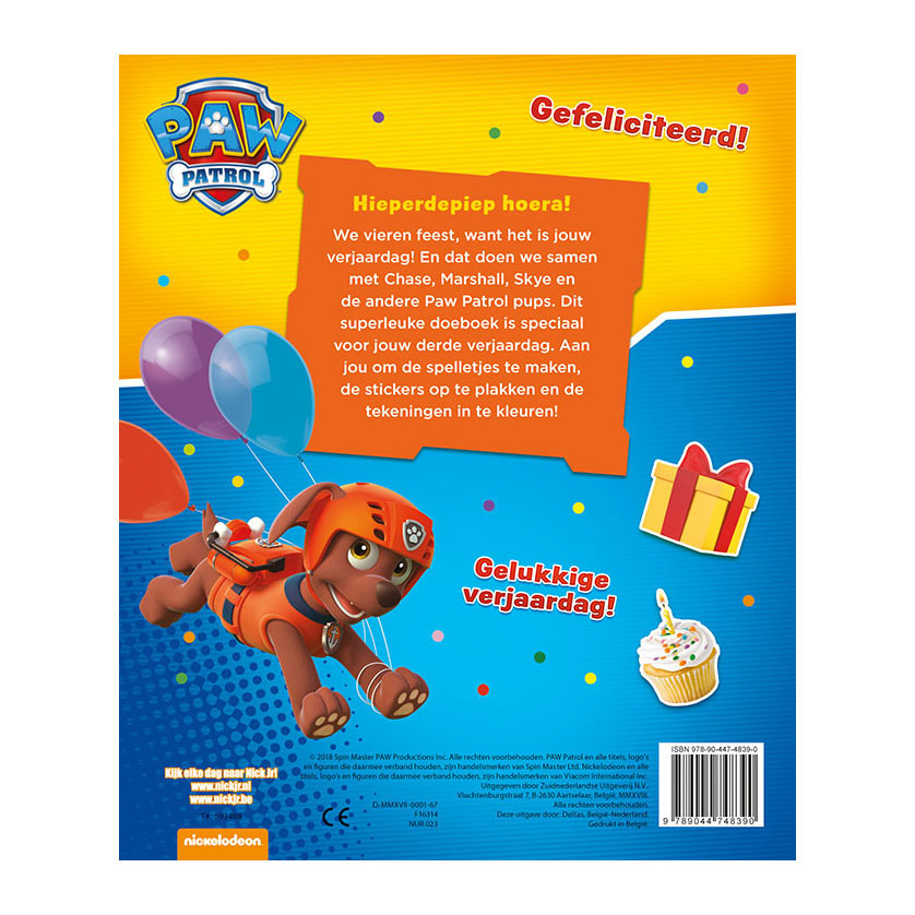 PAW PATROL BIRGNED Book HOORAY, 3 ans!