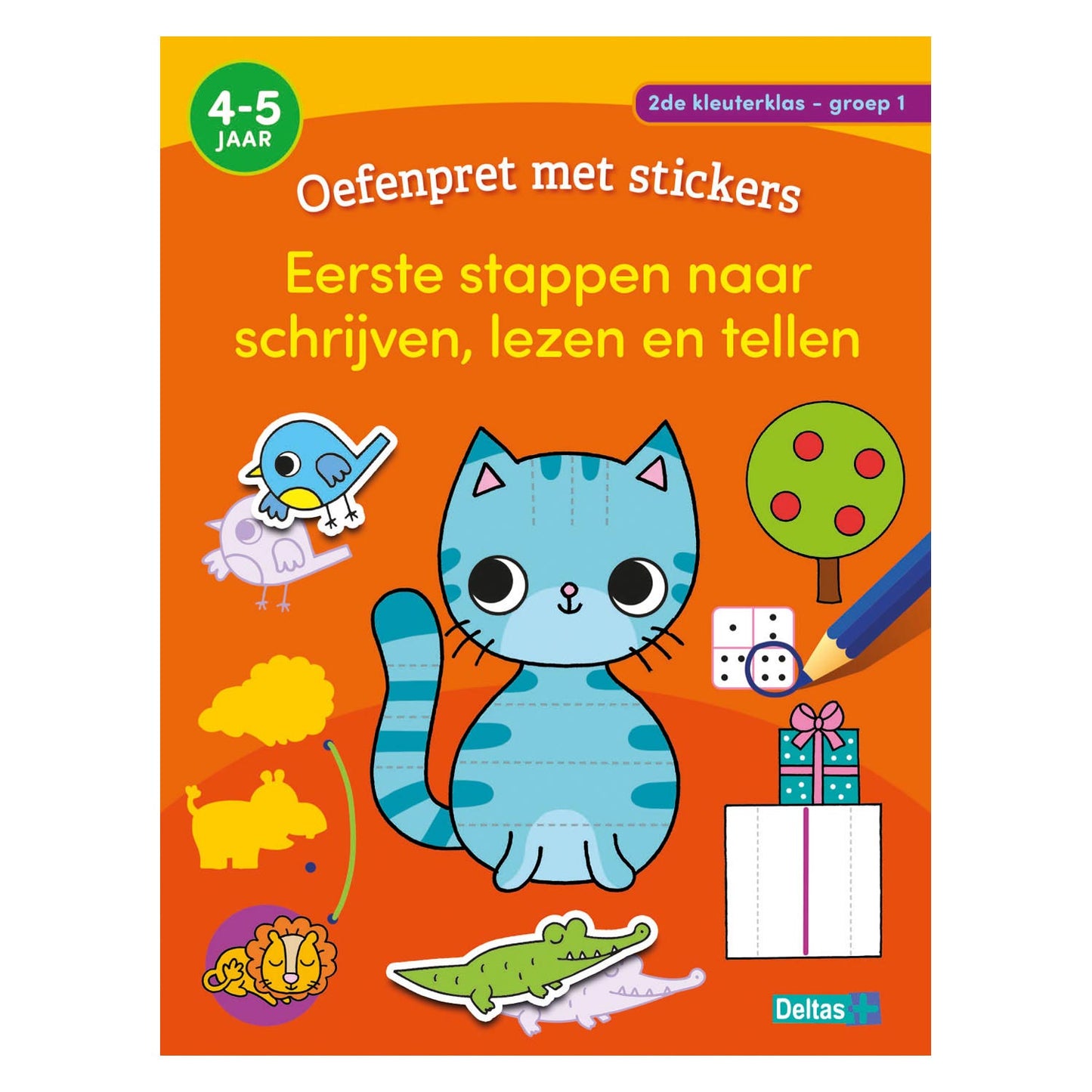 Deltas pratiquer le plaisir avec les autocollants groupe 1 écriture, lecture, comptage (4-5 ans)