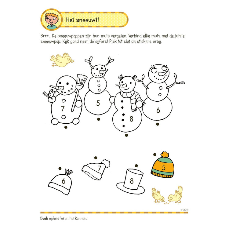 Deltas s'entraîne avec des autocollants écrivant, lecture, comptage (5-6 ans)