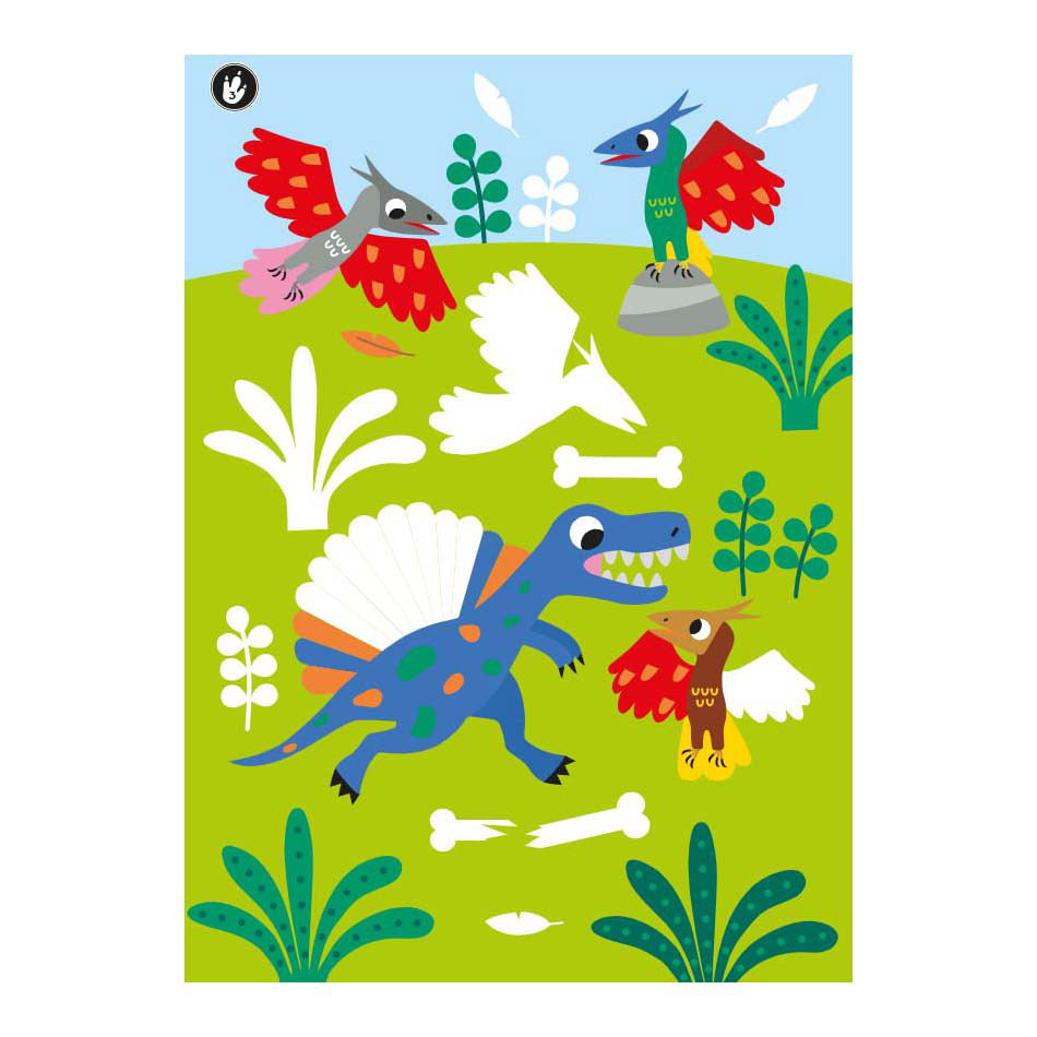 Deltas coloriage et autocollants amusants - doux dinosaures