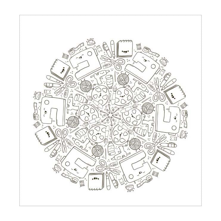 Coloriage mandala Deltas kawaii amusant