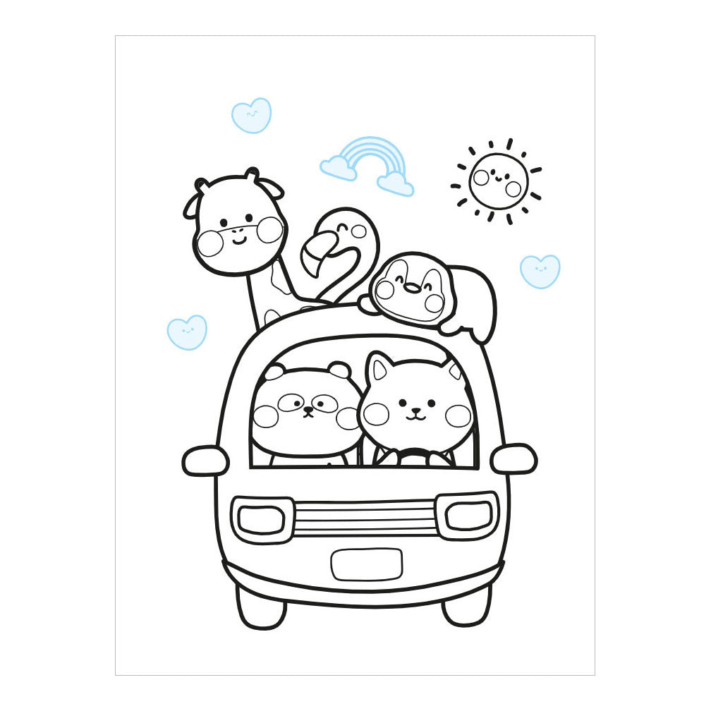 Livre de coloriage amusant de couleurs et d'autocollants Deltas kawaii