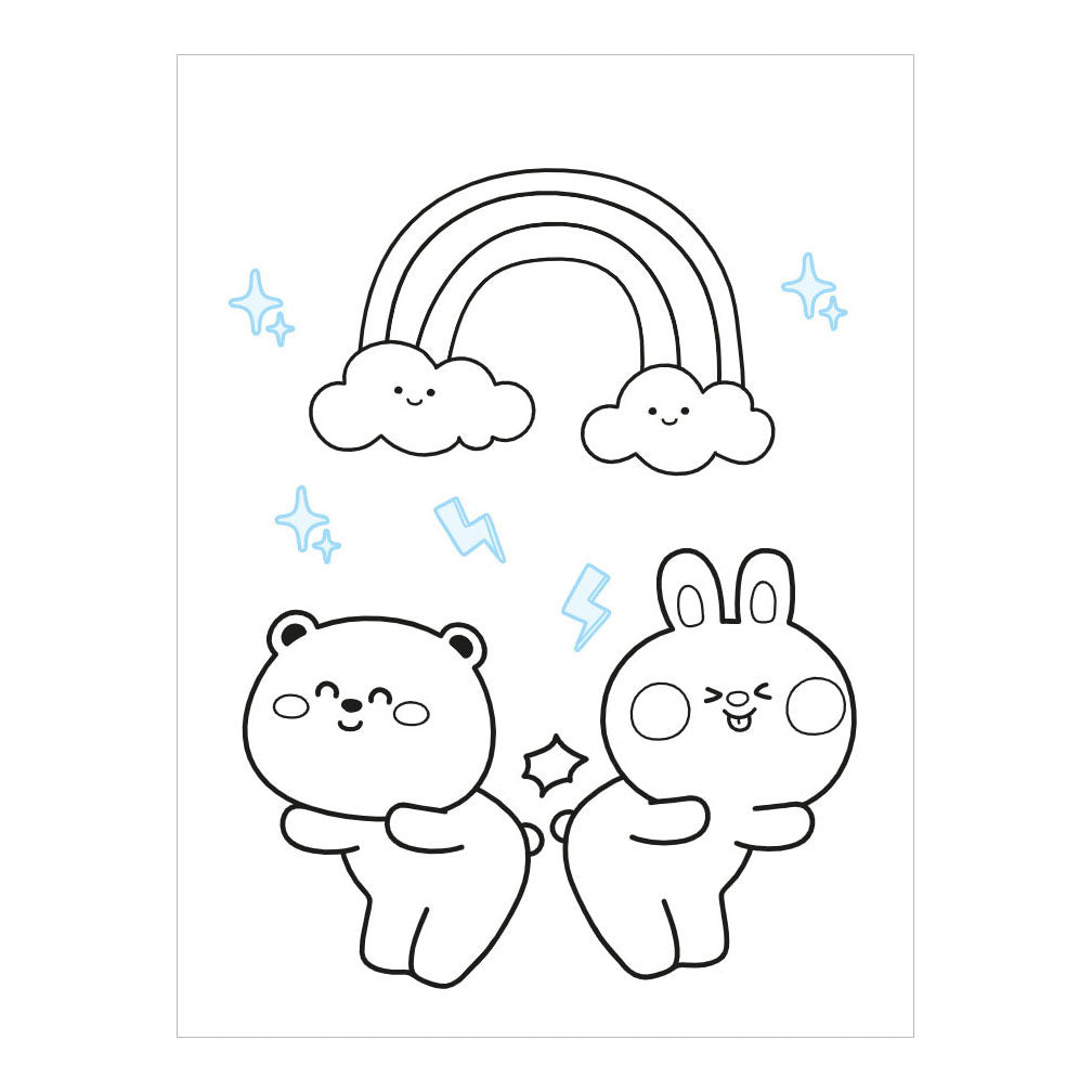 Livre de coloriage amusant de couleurs et d'autocollants Deltas kawaii