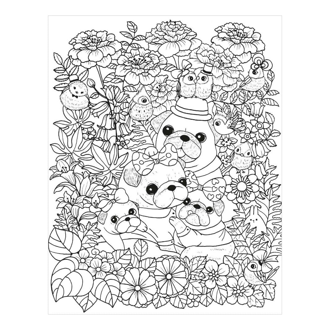 Livre de coloriage de chiots mignons Deltas
