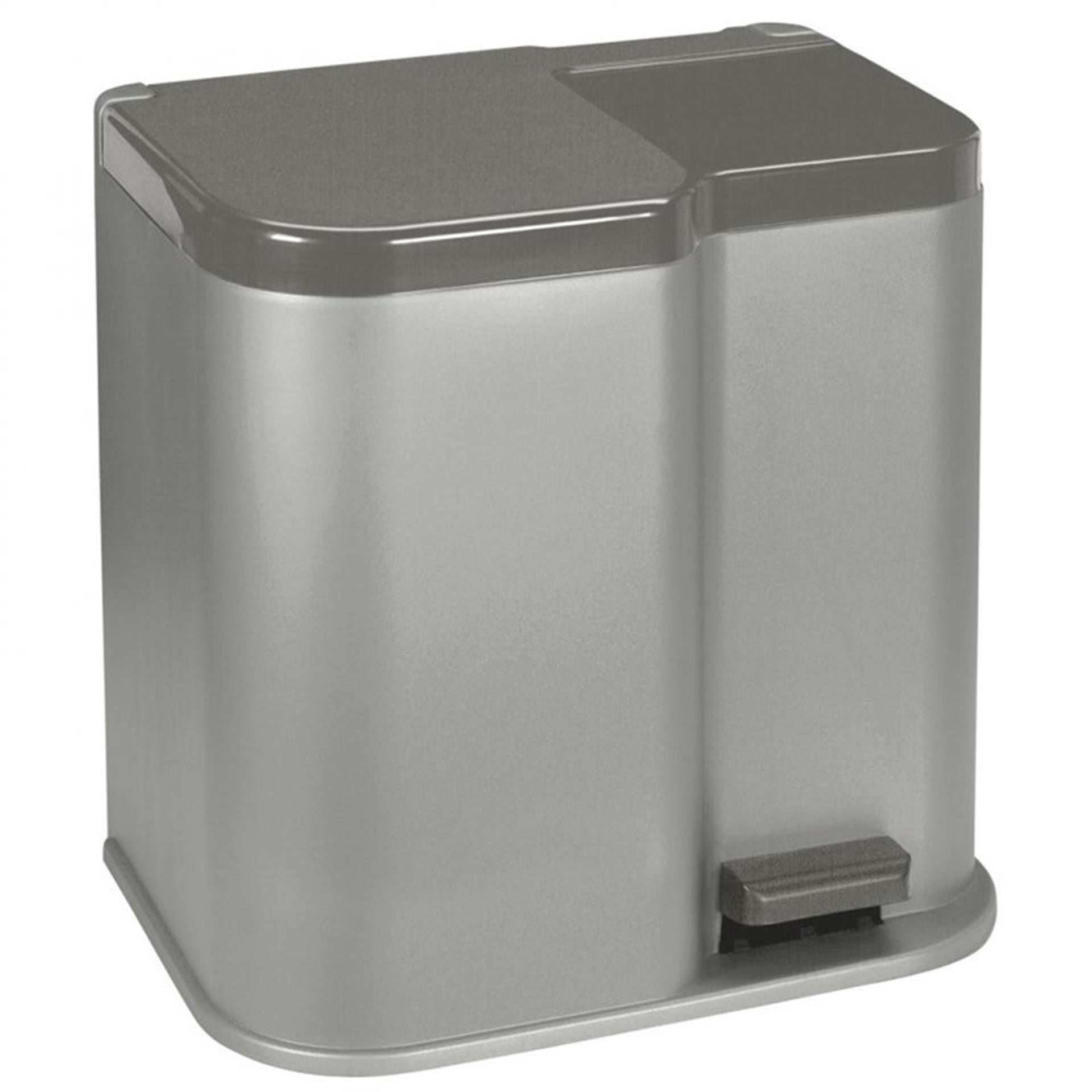 Curver Curver Duo Pédal Bin 15L + 6L Silver Black