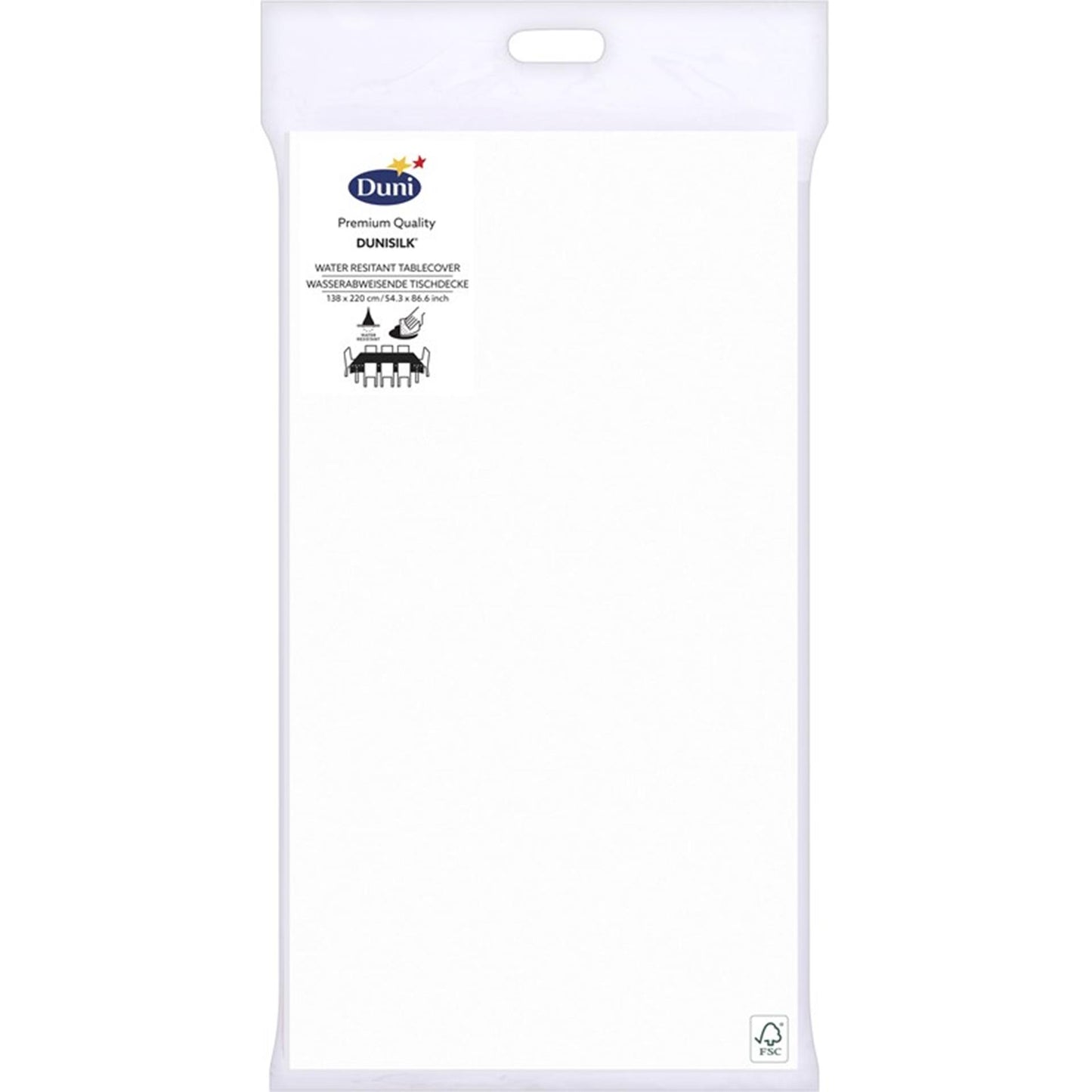 Nappe Duni 138x220cm blanc glace