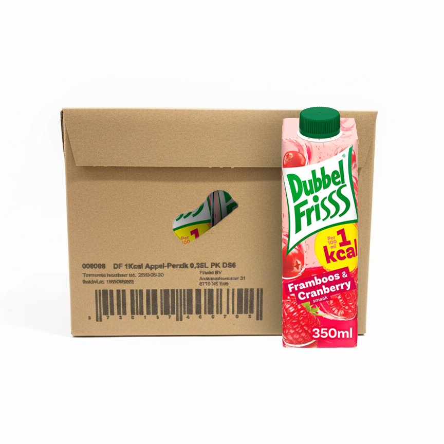 Dubbelfrisss 1kcal framboise canneberge (8x 350ml)