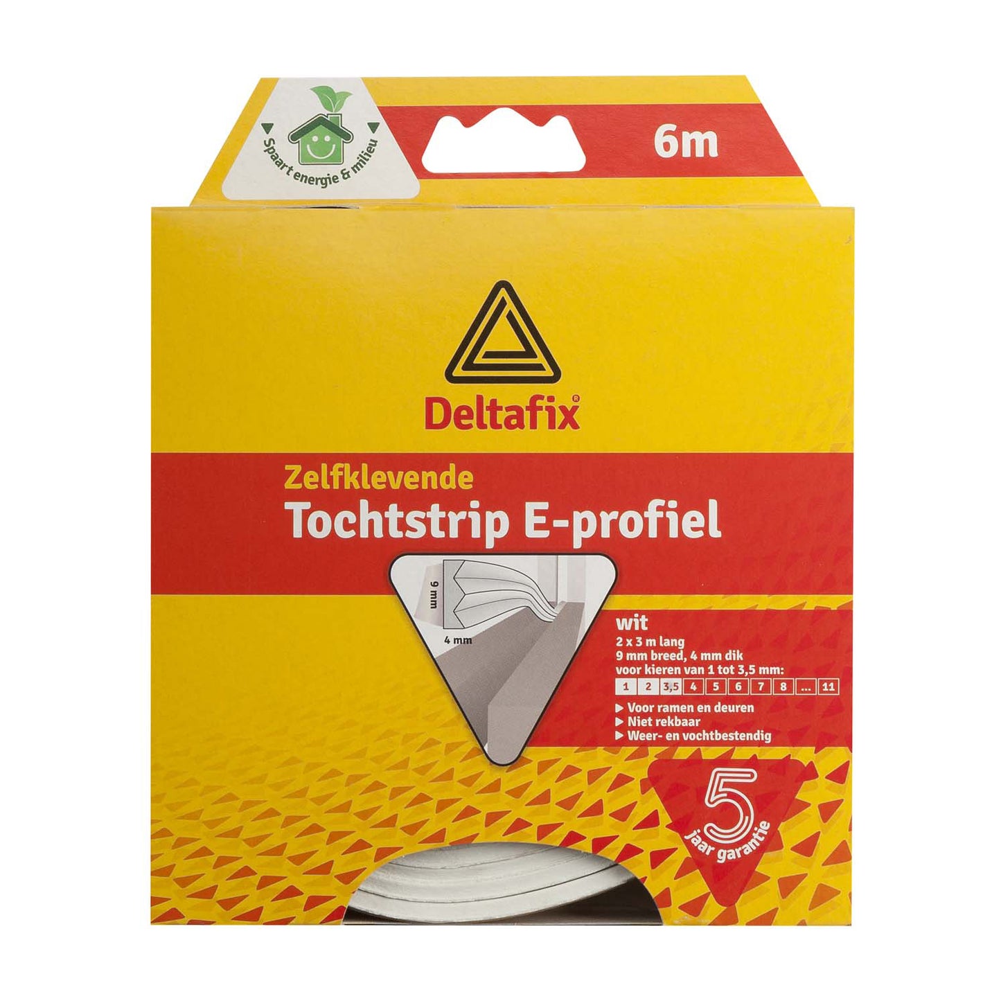 Deltafix Draft Band E-Profile 6m x 9mm 4mm blanc