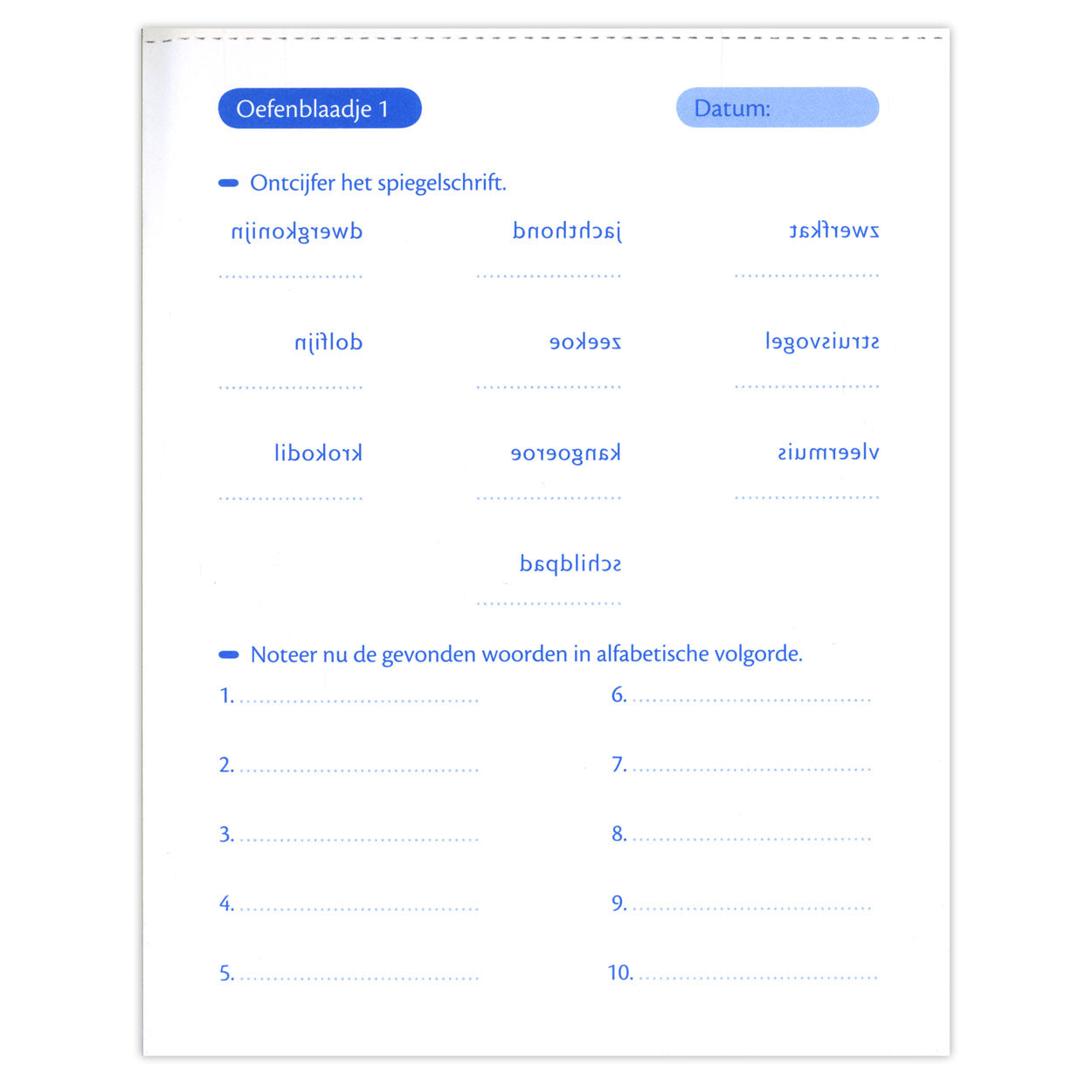 La pratique laisse l'orthographe et le vocabulaire (9-10 J)