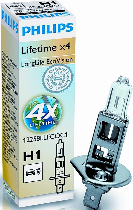 Lampe frontale Philips h-1-longlife 12 volts ecoline