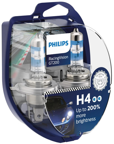 Lampe frontale Philips racing vision gt200 de lampe h4 12v kit racing vis. gt200